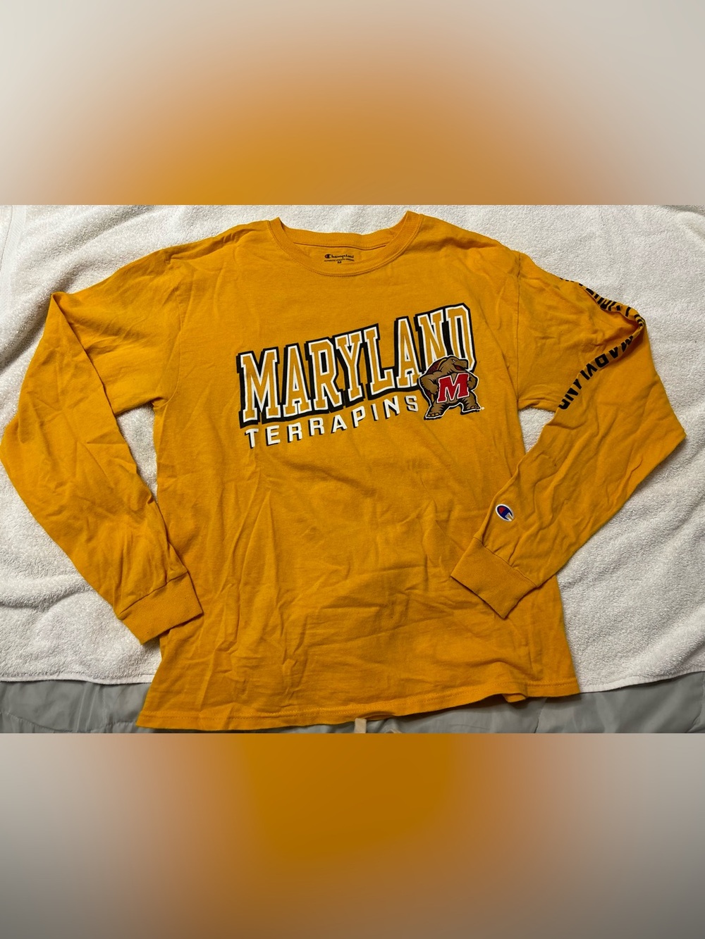 Champion Yellow Maryland Terrapins Long Sleeve Shirt